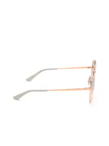 GUESS Women Grey Lens & Gold-Toned Aviator Sunglasses with Polarised Lens