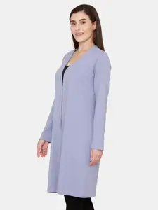 Zivame Women Blue Longline Shrug