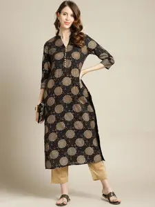 Varanga Women Black Ethnic Motifs Kurta