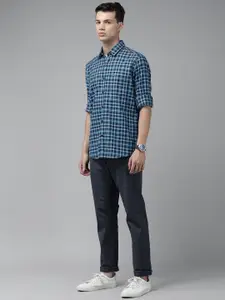 Arrow Sport Men Blue Slim Fit Checked Pure Cotton Casual Shirt
