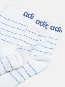 ADIDAS Men's Pack of 3 White Patterned Ankle-Length Socks