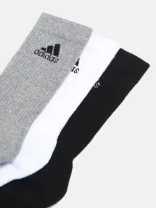 ADIDAS Men Pack of 3 Grey & Black Socks
