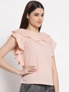 Style Quotient Nude-Coloured Crepe Regular Top