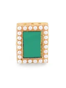 Zaveri Pearls Green Multistrand Kundan Choker Necklace Set