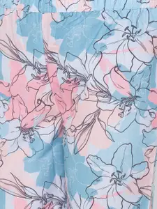 FashionRack Women Pack Of 2 Multicoloured Printed Cotton Lounge Pants