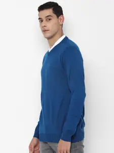 FOREVER 21 Men Blue Solid Pullover Sweater