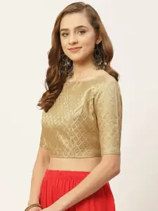 Studio Shringaar Golden Brocade Saree Blouse