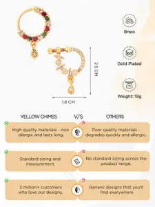 Yellow Chimes Set Of 2 Gold-Plated White & Pink AD-Studded Rings