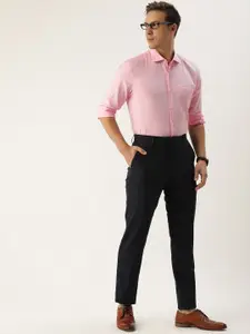 Peter England Men Pink Micro Ditsy Printed Slim Fit Formal Shirt