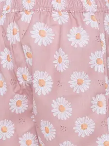 FashionRack Women Pink & White 2 Printed Lounge Shorts