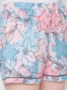 FashionRack Women Pack Of 2 Multicoloured Printed Cotton Lounge Shorts