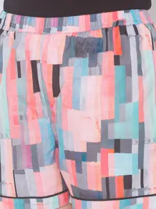 FashionRack Women Multicoloured Pack of 2 Printed Lounge Shorts