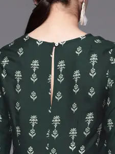 Biba Women Green Ethnic Motifs Print Ethnic Maxi Dress