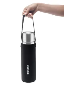 BOROSIL Steel Thermo Vacuum Insulated 24hrs Hot & Cold Water Bottle Flask 350ml