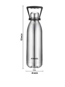BOROSIL Bolt Double Wall Vacuum Insulated 24hrs. Hot & Cold Flask Water Bottle 1.5L