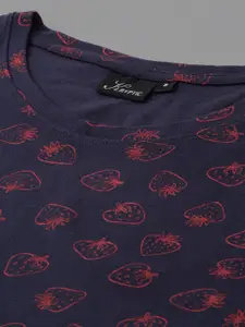 Kryptic Pack Of 2 Black Printed Nightdress