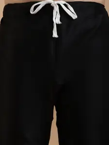 SOJANYA Men Black Solid Kurta with Churidar & Nehru Jacket