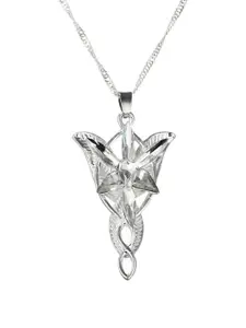 Yellow Chimes Silver-Plated Arwen's Evenstar Pendant With Chain