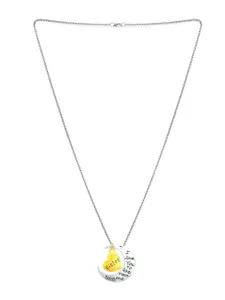 Yellow Chimes Silver-Plated Gold-Toned Sisters Love Special Moon Pendant With Chain