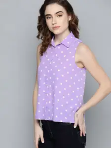 Harvard Women Polka Dots Print Casual Shirt