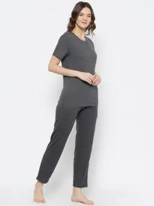 MACK JONNEY Women Grey Melange Night suit