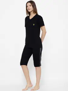 MACK JONNEY Women Black Night suit