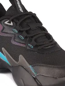 FURO by Red Chief Men Black Mesh Running Non-Marking Shoes