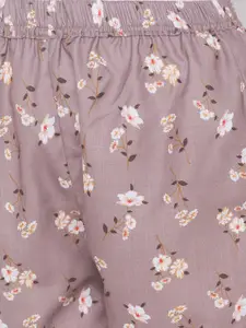 FashionRack Women Pack Of 2 Brown & Blue Printed Lounge Shorts