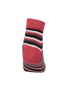 The Tie Hub Men Multicoloured Striped Ankle Length Socks