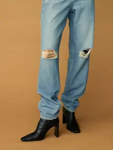 MANGO Women Black Solid Mid Calf Length Boots