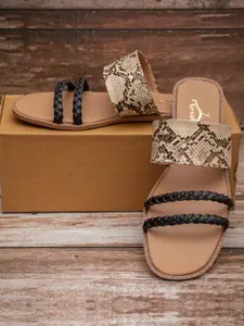 Brauch Women Beige Printed Open Toe Flats