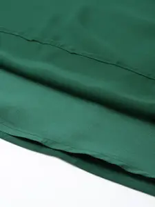 Sztori Green Solid A-Line Dress