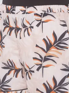 FashionRack Women Pack Of 2 Brown & Beige Printed Cotton Lounge Shorts