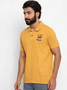 Royal Enfield Men Yellow Polo Collar T-shirt
