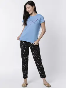 Kryptic Women Pack Of 2 Printed Pure Cotton Lounge T-Shirts