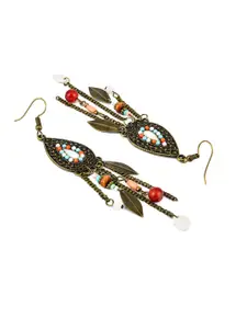 Yellow Chimes Gold-Toned Bohemian Dangle Earrings