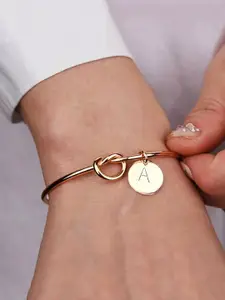 Yellow Chimes Women Rose Gold Rhodium-Plated Cuff Bracelet