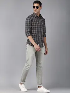 U.S. Polo Assn. U S Polo Assn Men Brown Tartan Checks Checked Casual Shirt