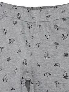 PROTEENS Boys Grey Cotton Printed Trackpants