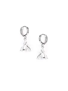 Priyaasi Silver-Toned & Plated Floral Hoop Earrings