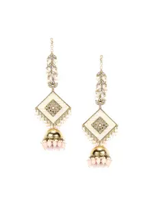 Priyaasi Women Pink Contemporary Jhumkas Earrings