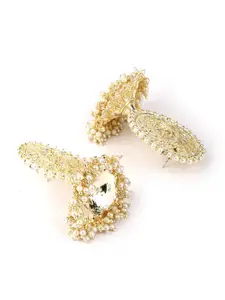 Priyaasi Gold-Toned Contemporary Jhumkas Earrings