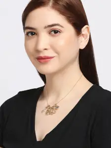 OOMPH Set Of 5 Gold-Toned Evil Eye Charms Necklace