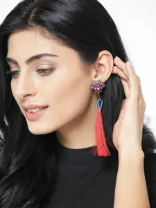 OOMPH Red Contemporary Drop Earrings