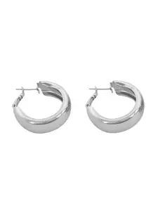BEWITCHED Silver-Toned Contemporary Hoop Earrings