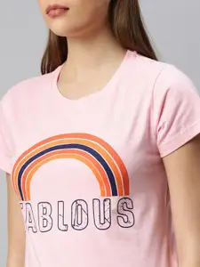 Kryptic Women Pack of 2 Printed Pure Cotton Lounge T-shirts