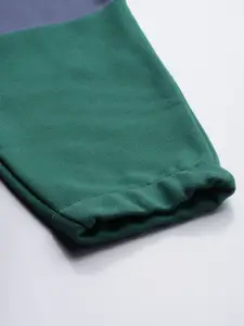Tommy Hilfiger Men Blue & Green Colourblocked Joggers