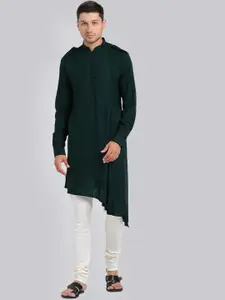 KISAH Men Green Kurta with Churidar & Jacket
