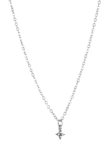 BEWITCHED Silver-Toned Rhinestones Studded Pendant With Chain