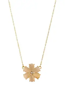 BEWITCHED Gold-Toned & Yellow Dadffodil Pendant With Chain